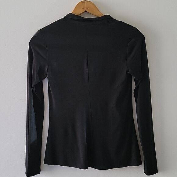 Trina Turk Black Cowl Neck Long Sleeve Tee Size Small - Picture 4 of 5